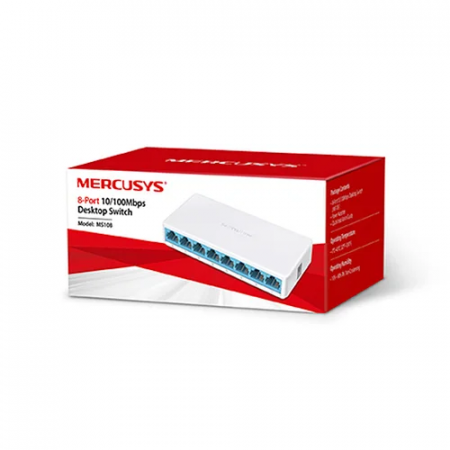 Коммутатор Mercusys MS108 8 портов 10/100M RJ45 AUTO-MDI-MDIX