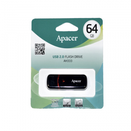 USB флеш-накопитель Apacer AH333 AP64GAH333B-1, 64GB, USB 2.0, чёрный