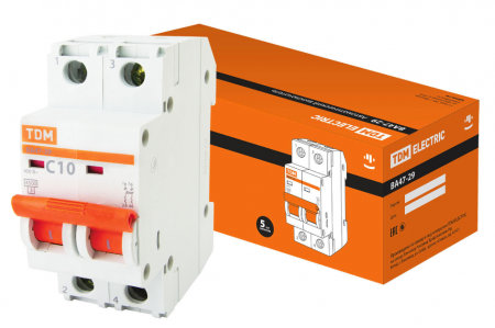 Авт. выкл. ВА 47-29 2Р 10А 4.5кА х-ка С ТDM