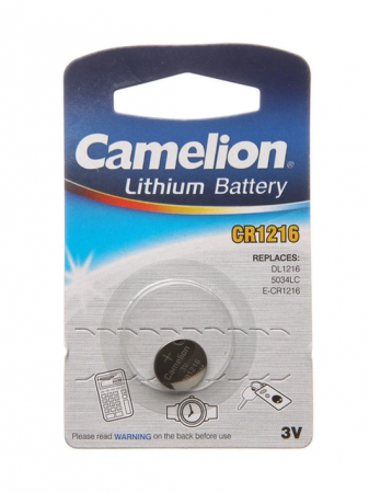 Батарейки CAMELION CR1216 Lithium Battery, 220 mAh, 1 штука