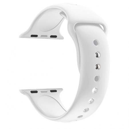 Ремешок A-Watch 42/ 44/ 45/ 49 мм силиконовый, белый