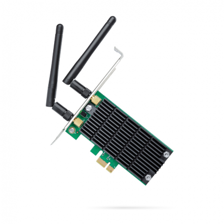 Сетевая карта TP-Link Archer T4E PCI-E, 802.11a/b/g/n/ac, AC1200, 2 съёмные двухдиапазонные антенны, Низкопрофильная планка PCI Express