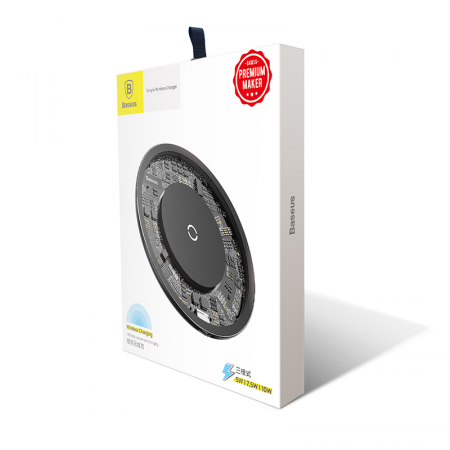 Беспроводная зарядка для телефона Baseus Simple, быстрая зарядка, прозрачная (CCALL-AJK01)