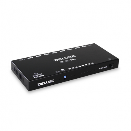 Сплиттер HDMI DELUXE HS8P4K60H3D, 8 портов
