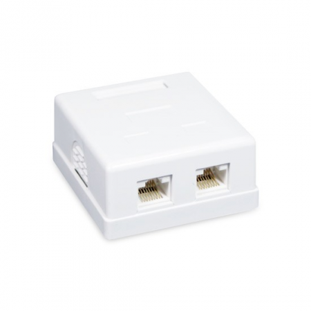 Розетка Настенная телекоммуникационная SHIP A168 2 Модуля Модуль: Cat.5e RJ-45, UTP, Белая