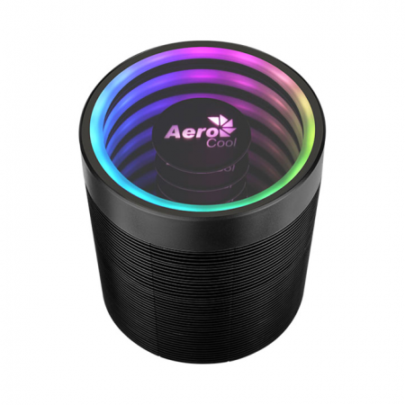 Кулер для процессора Aerocool Mirage 5 ARGB PWM 4P, Intel 2066/2011/1200/115Х/775 AMD AM4/AM3+/AM3/AM2+/AM2/FM2/FM1, 150W, 60x45мм, 1200-3000±10%об/м, 39,7-74.3CFM, 18-30dBA, 4pin, 100х145мм, Чёрный
